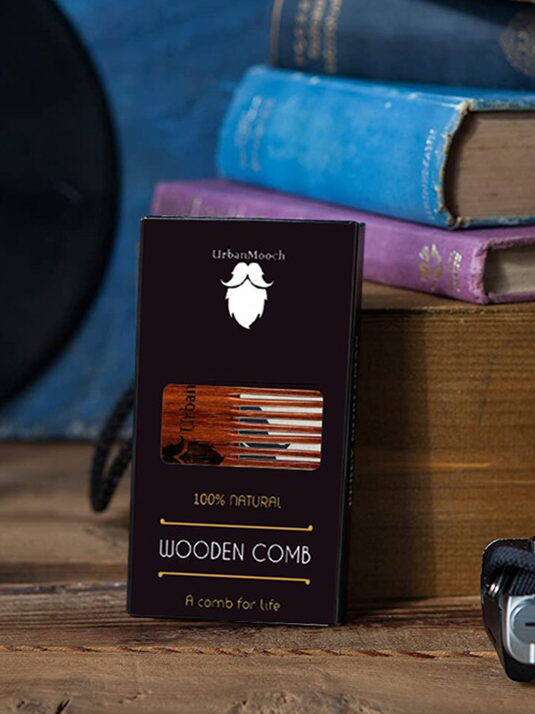 UrbanMooch Men Brown Pure Sheesham Wood Beard Comb For Healthy & Stylish Beard