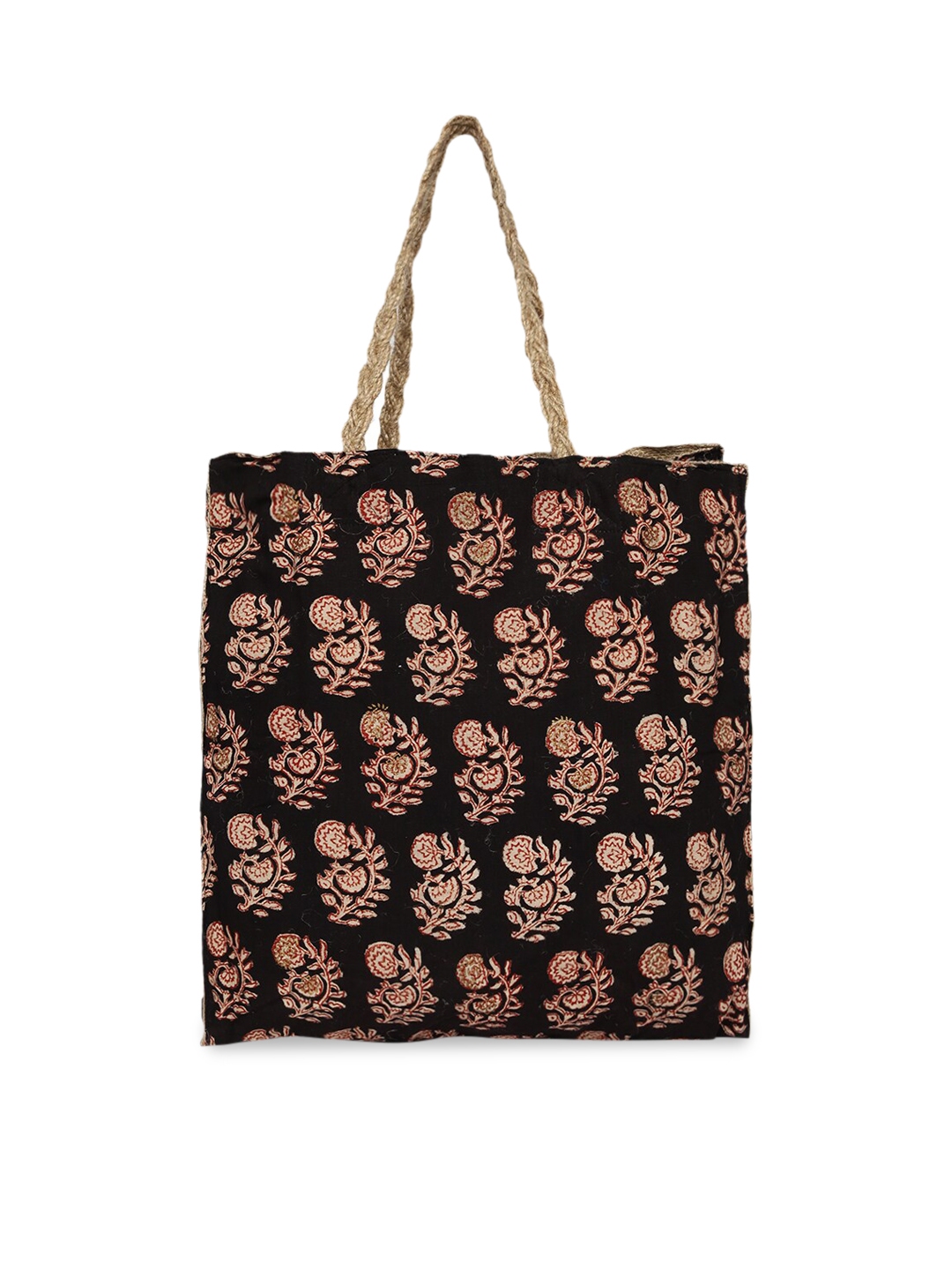 Buy Fabindia Women Black Jute Oversized Shopper Tote Bag Handbags for Women 14786658 Myntra