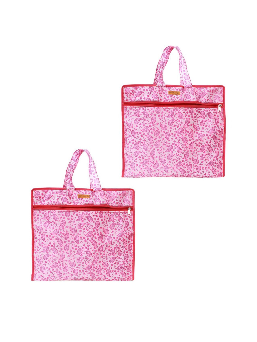 prettykrafts Women Set Of 2 Pink Printed Saree Covers