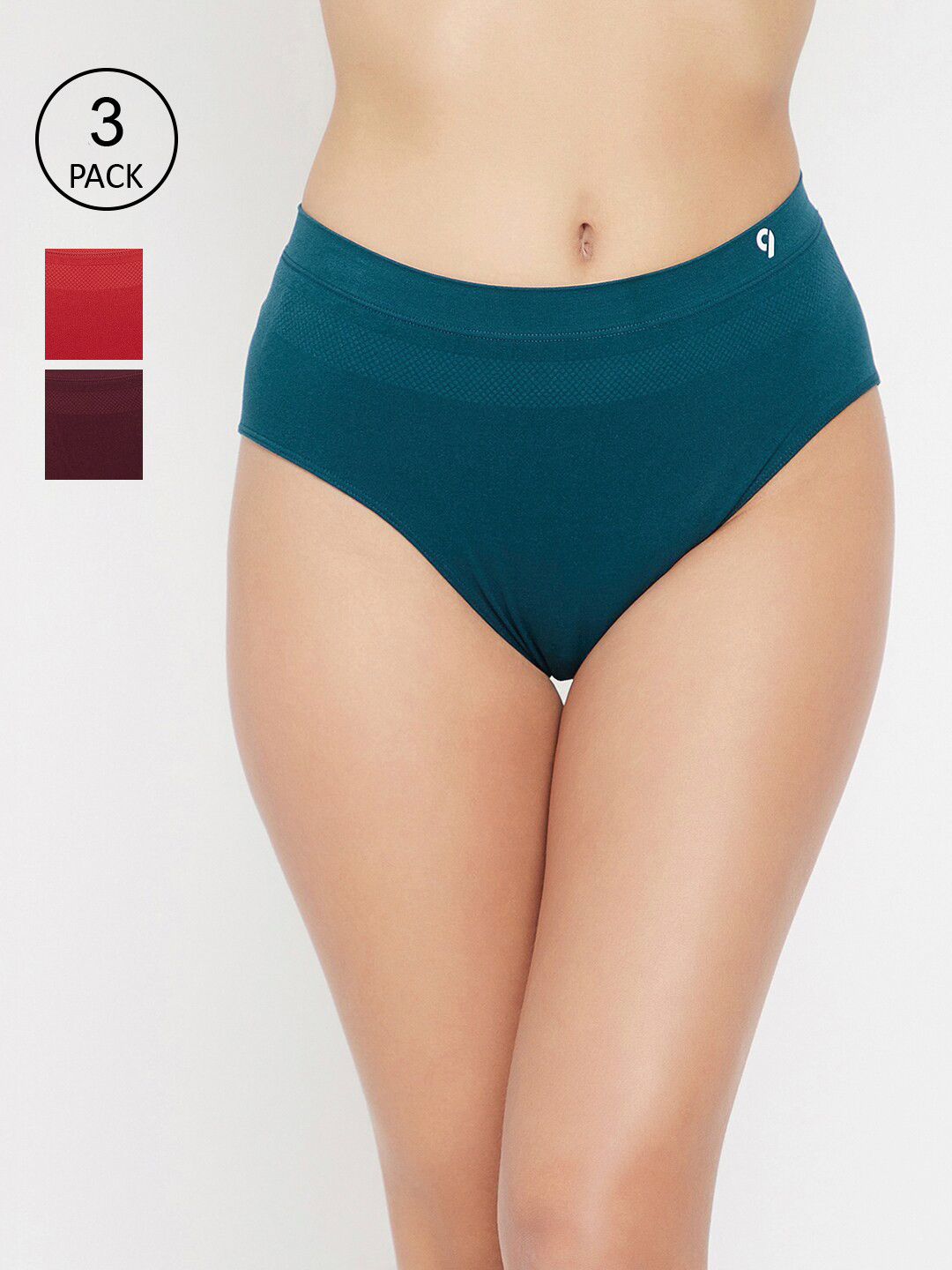 C9 AIRWEAR Women Seamless Pack Of 3 Soft Stretch Everyday Comfort Assorted Basic Briefs