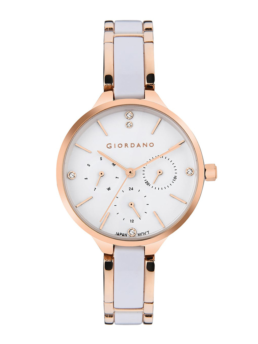 GIORDANO Women White Bracelet Style Straps Analogue Watch [GD-2110-22-White]