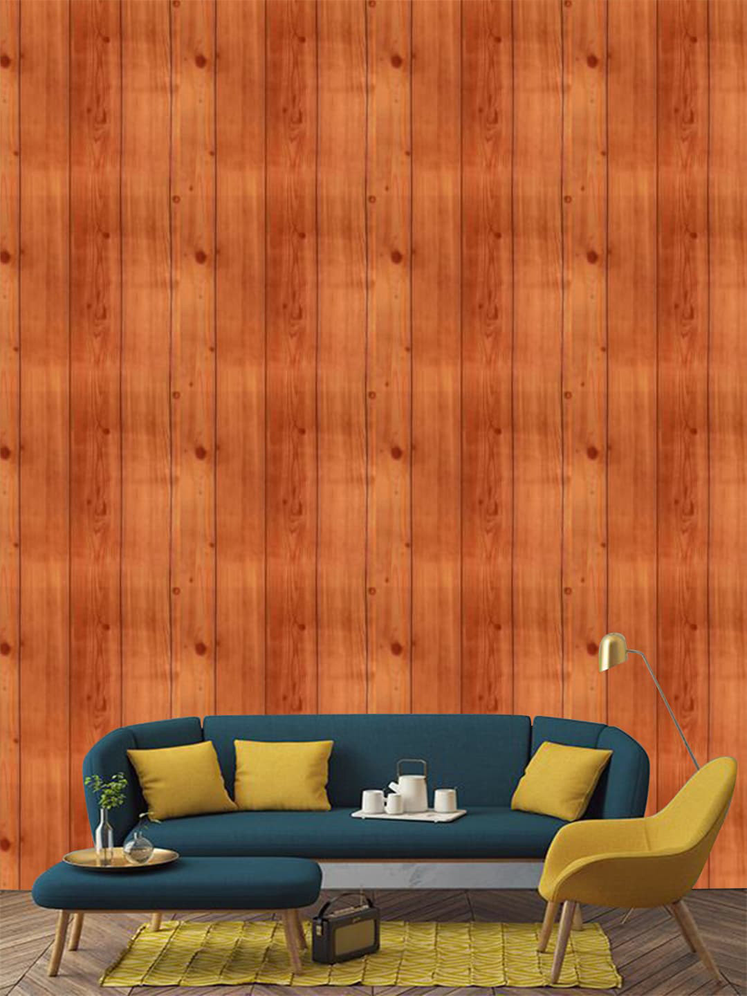 Jaamso Royals Brown Striped Self Adhesive Wallpaper