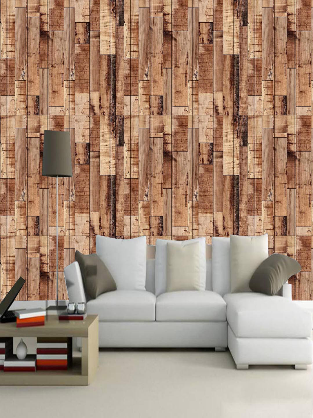 Jaamso Royals Brown Printed Self Adhesive 3D Wallpaper