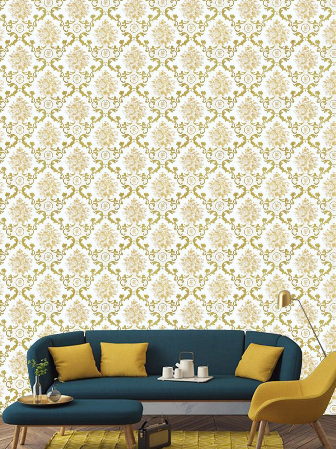 Jaamso Royals Multicoloured Vintage Damask Wallpaper
