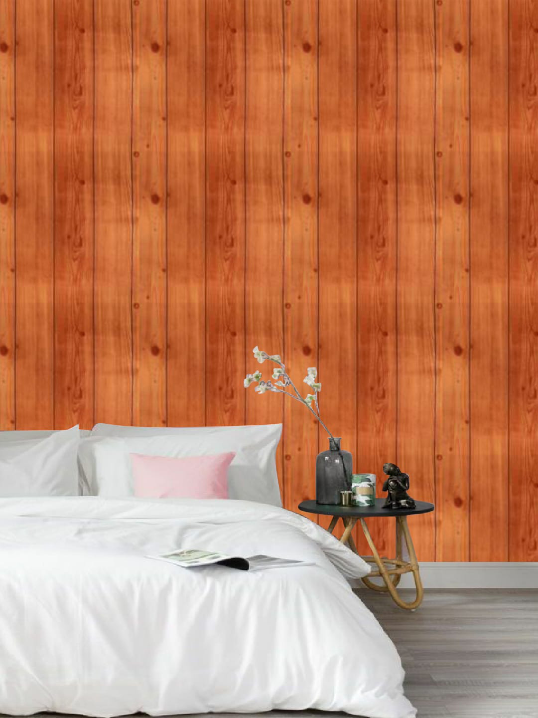 Jaamso Royals Brown Striped Self Adhesive Wallpaper