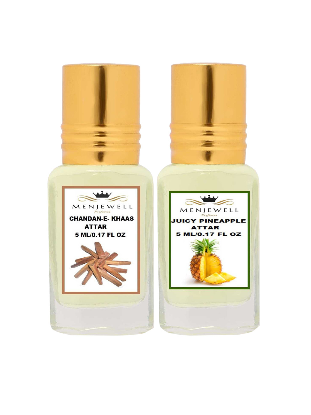 Menjewell Set Of 2 Chandan-E-Khaas & Juicy Pineapple Attar