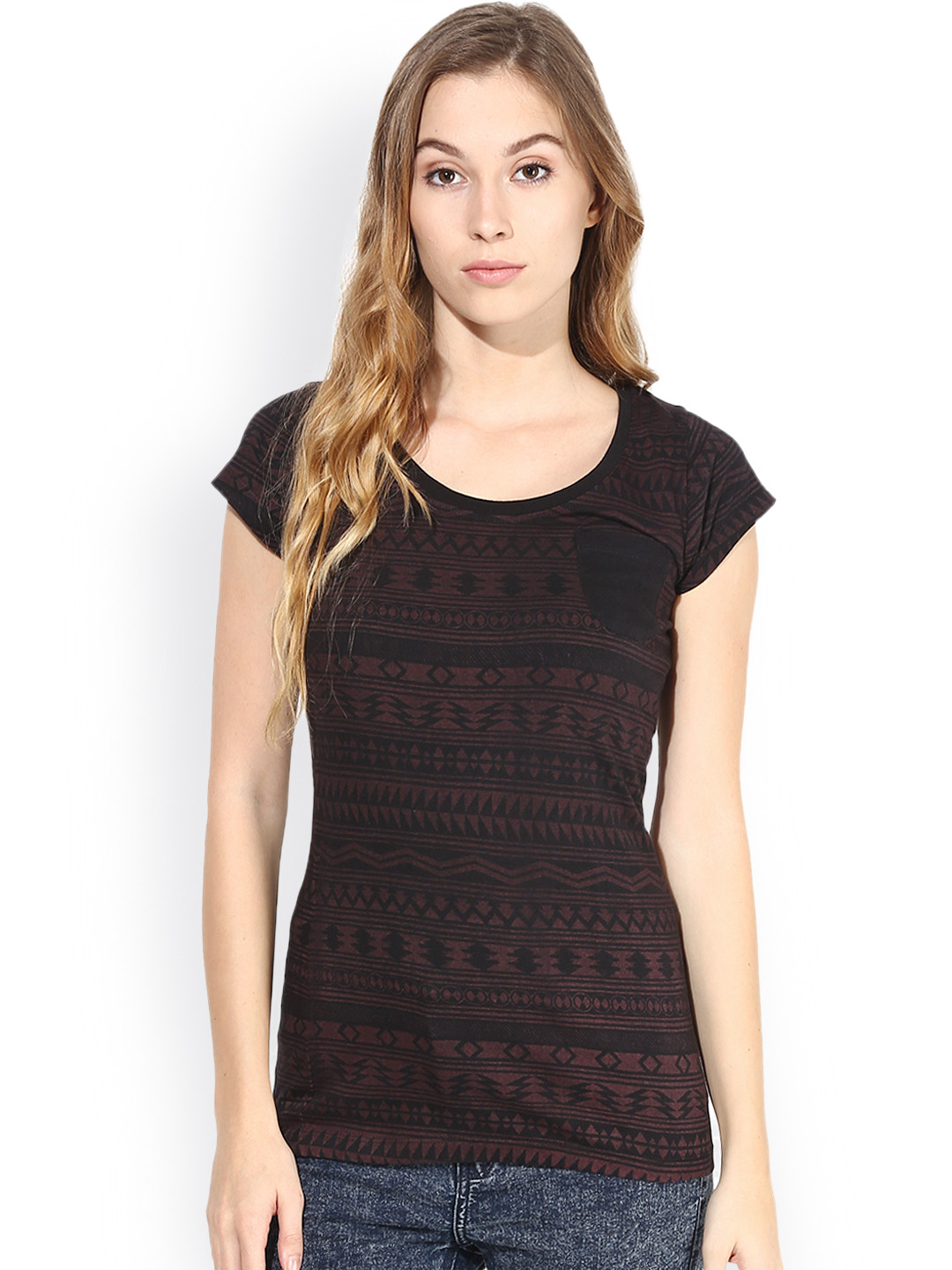 PUNK Black & Brown Printed T-shirt