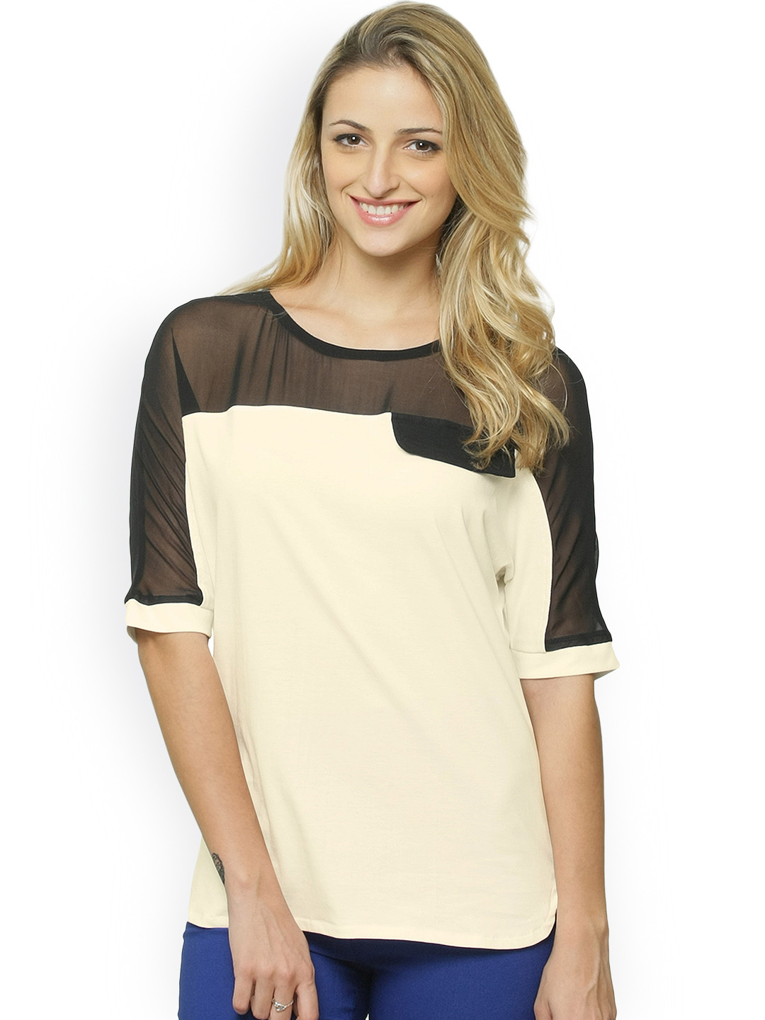 Miss Chase Cream-Coloured Top