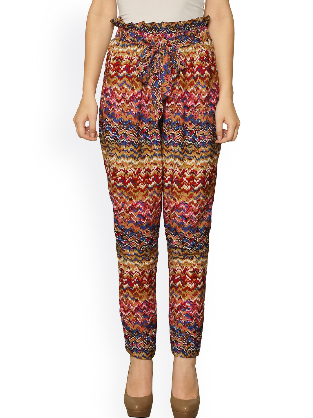 Miss Chase Multicoloured Printed Trousers