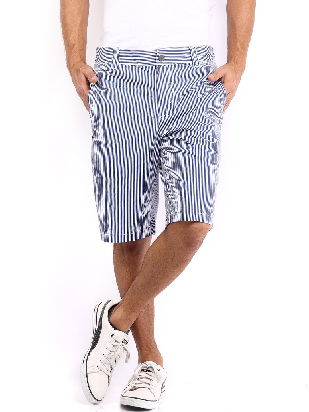 striped chino shorts