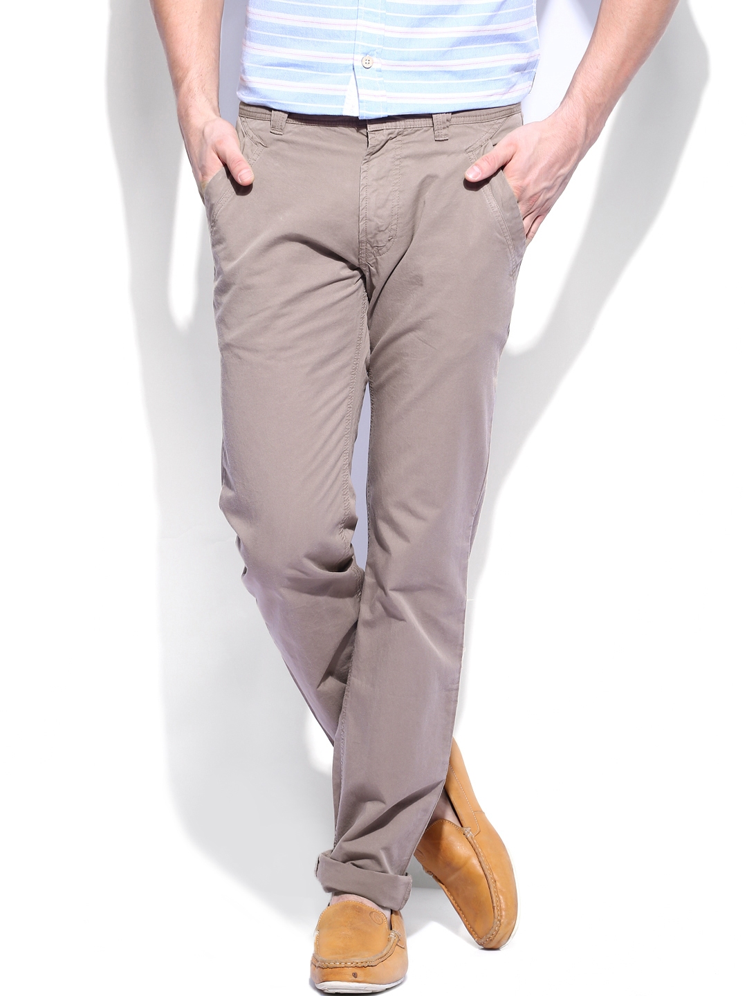 Buy United Colors Of Benetton Men Olive Green Slim Fit Trousers  Trousers  for Men 2335077  Myntra