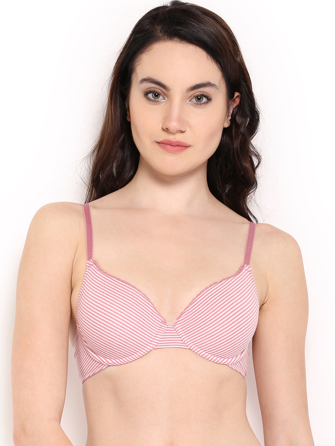 Buy Amante Pink Striped Full Coverage T Shirt Bra BCCC01 - Bra for Women  330192