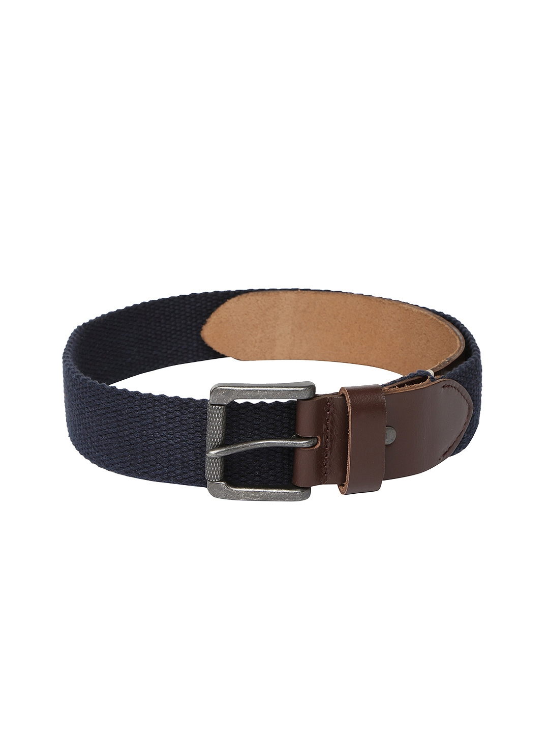 Buy Levis Men Navy Canvas & Leather Belt - Belts for Men 406825 | Myntra