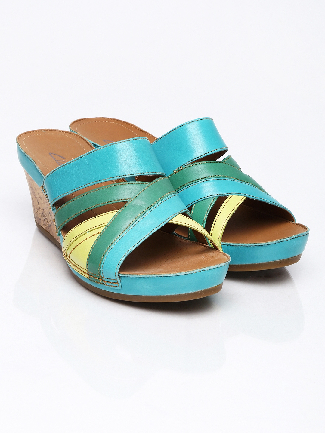 Clarks blue wedges sale