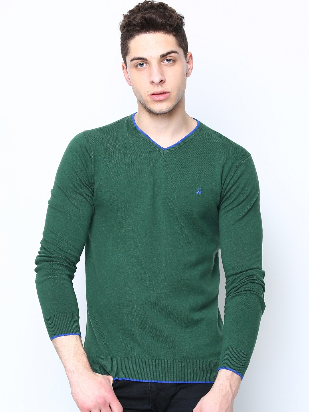 Buy United Colors of Benetton Men Green Sweater Sweaters for Men 599634 Myntra