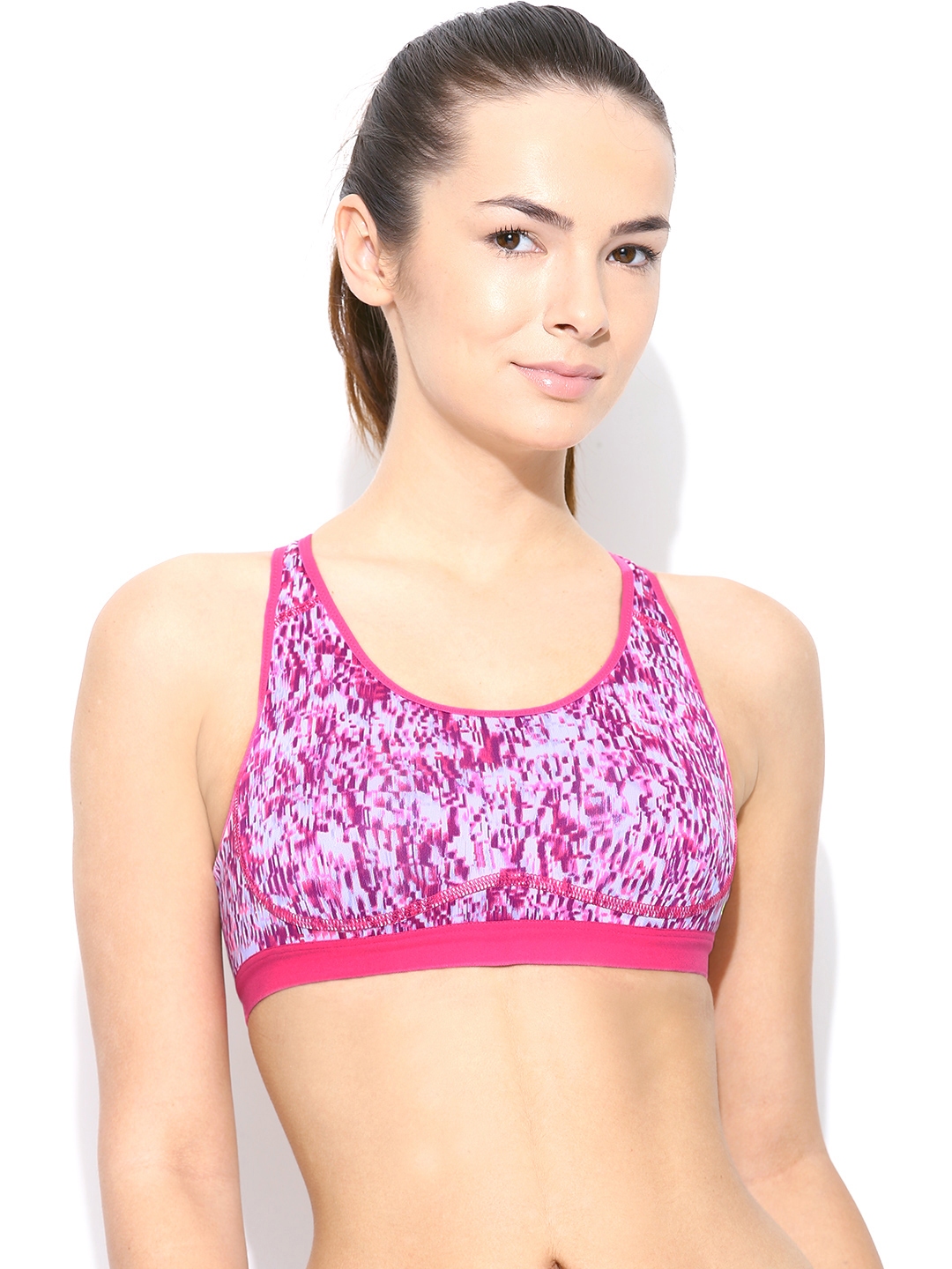 Buy Nike Pro Fierce Training Pink & White Printed Sports Bra 643140 612 -  Bra for Women 605309