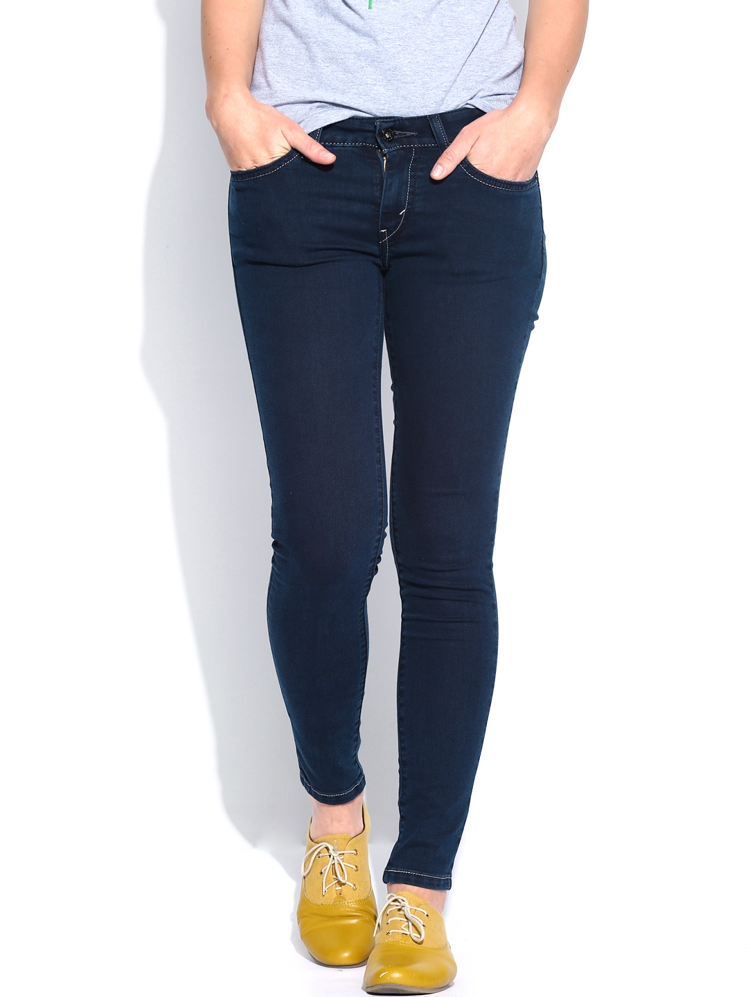 Buy Levis Women Dark Blue 535 Super Skinny Fit Jeans - Jeans for Women  659736 | Myntra
