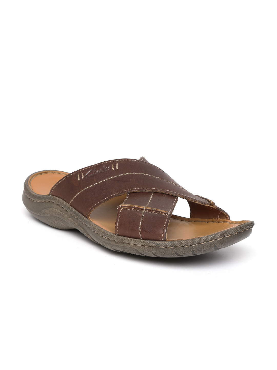 clarks mens leather sandals