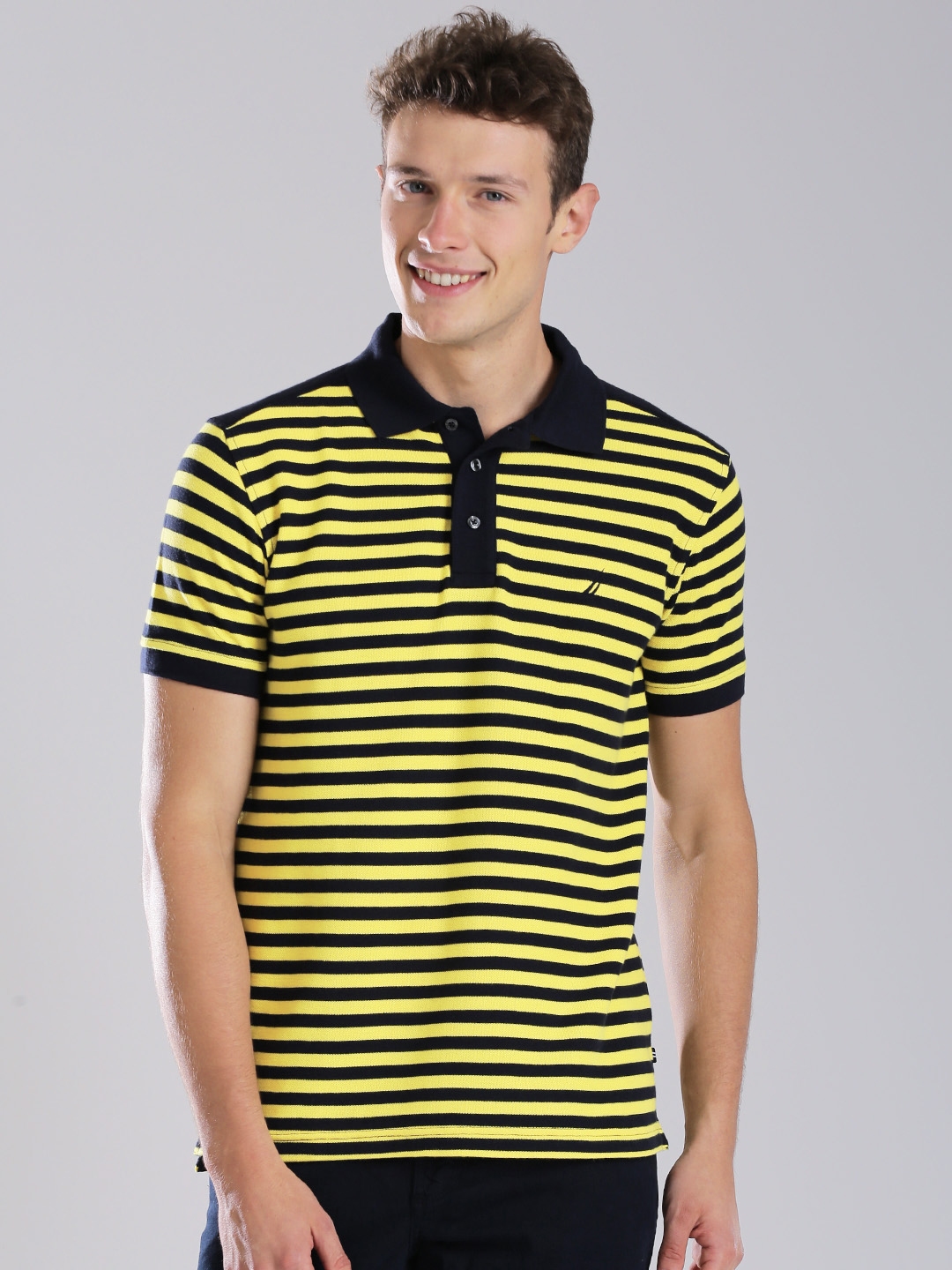 black and yellow nautica shirt