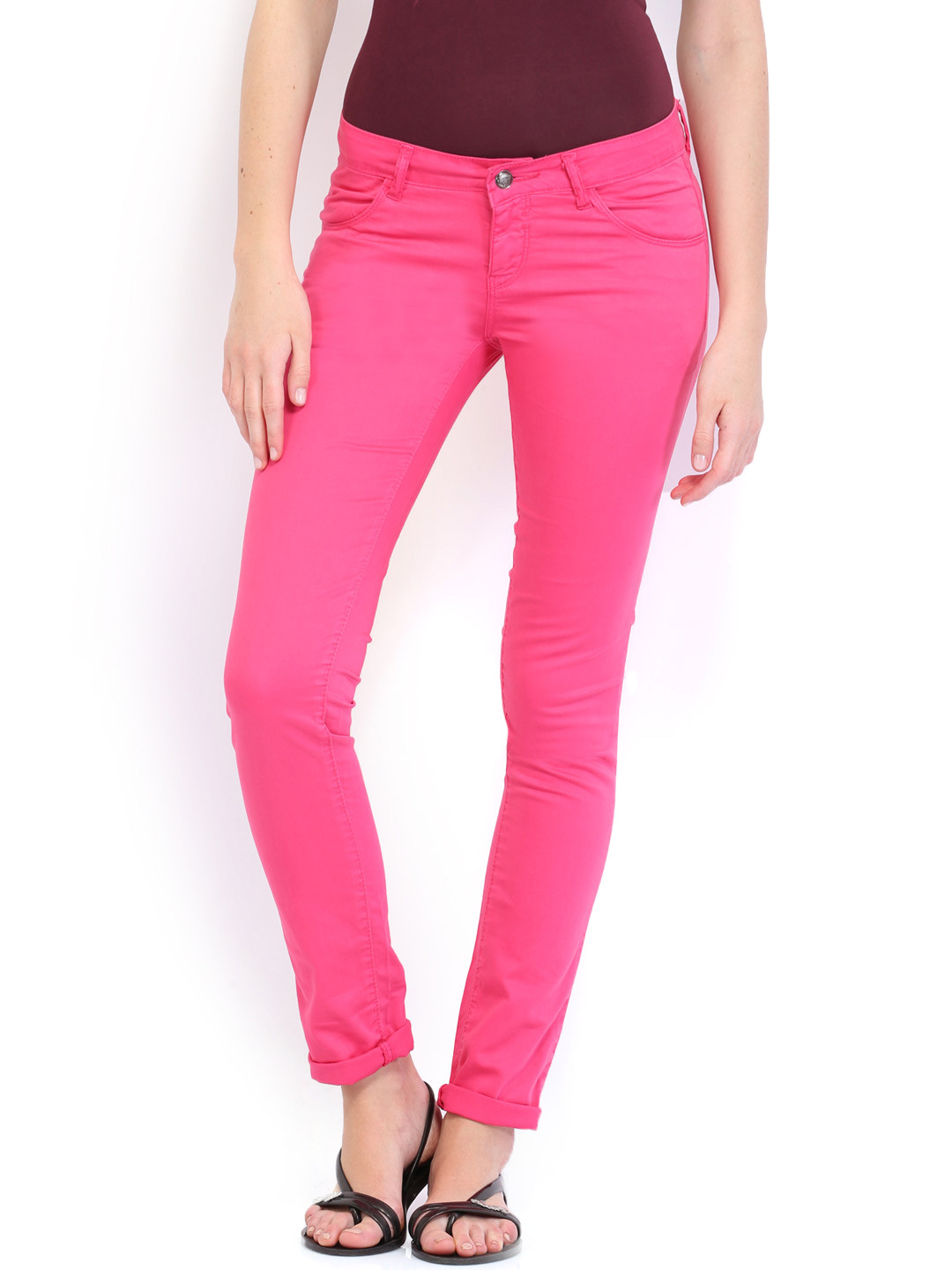 skinny pink trousers