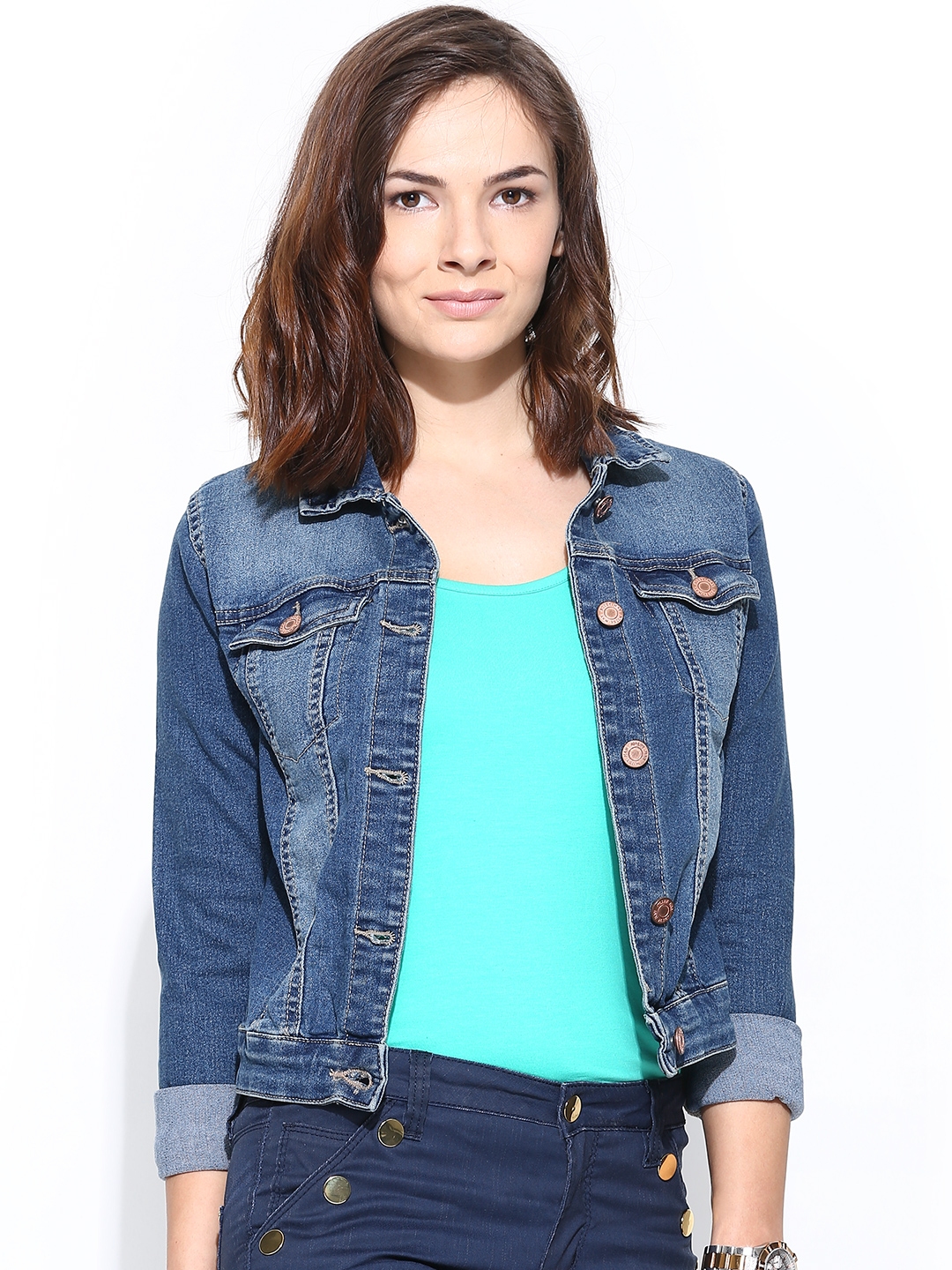 Buy Vero Women Blue Jacket - Jackets for Women 706965 | Myntra