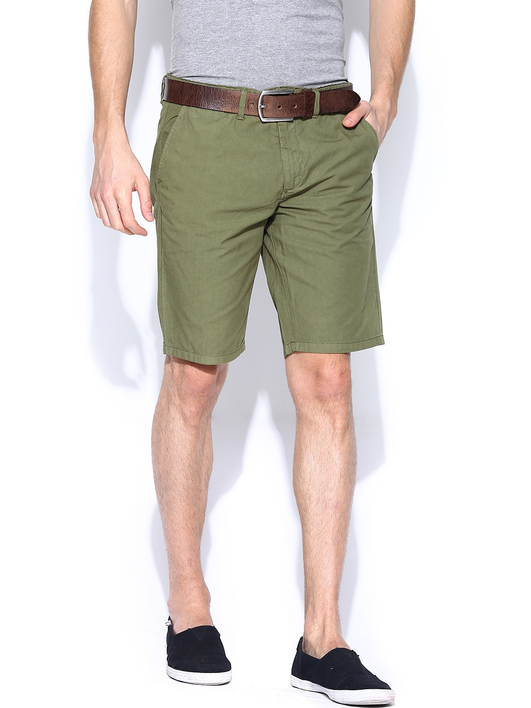 Buy Jack & Jones Men Olive Green Shorts - Shorts for Men | Myntra