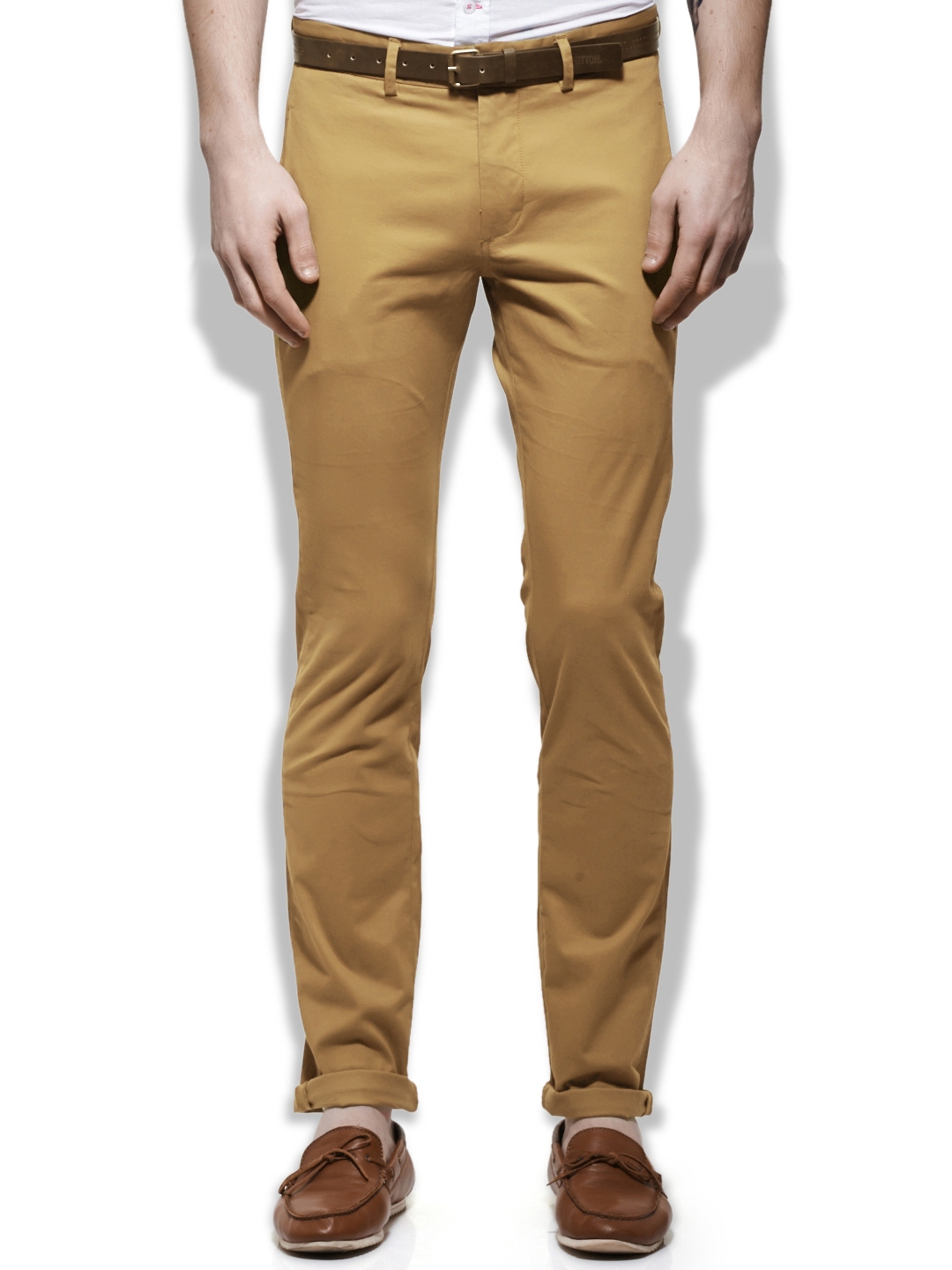Buy UNITED COLORS OF BENETTON Solid Cotton Lycra Slim Fit Men's Trousers