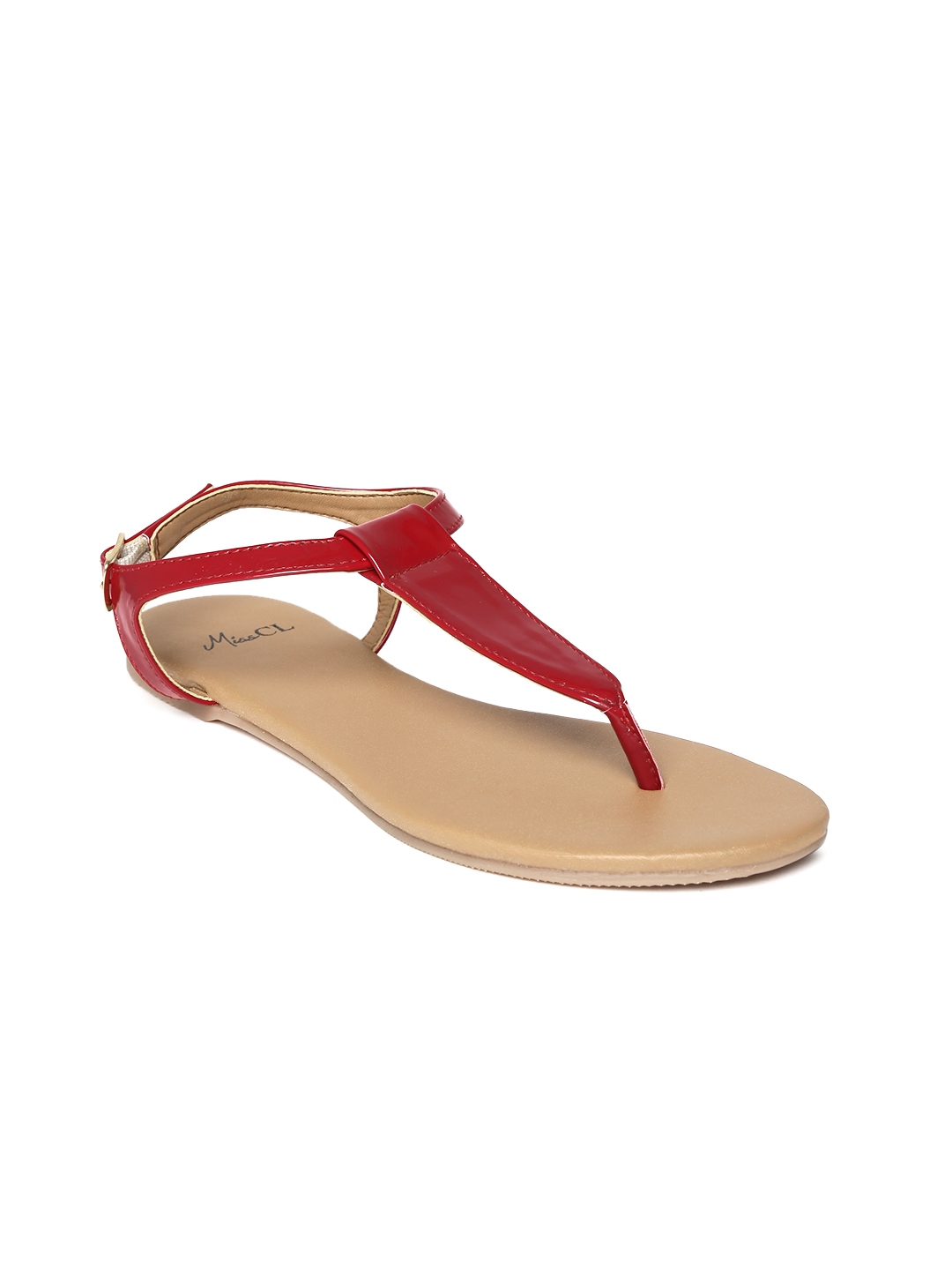 Red t strap online sandals