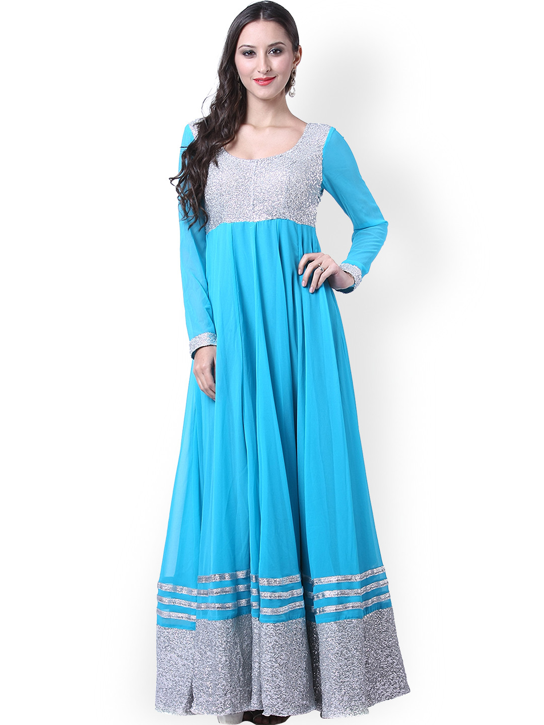 silver and turquoise dress