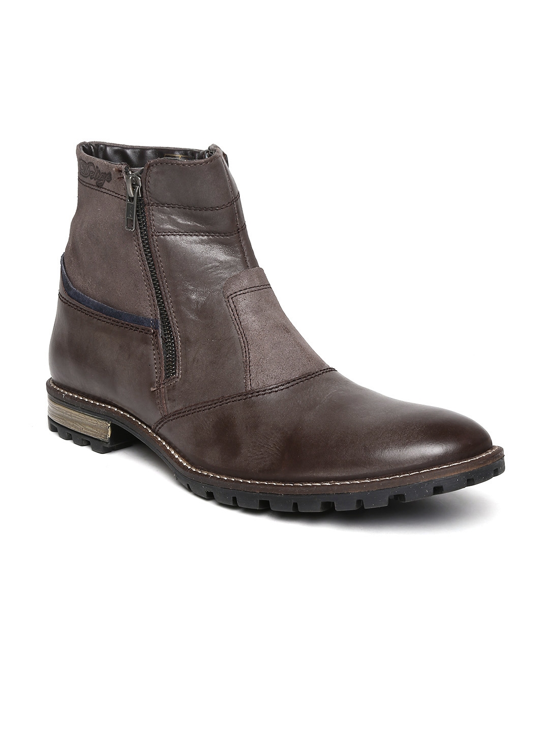 Buy Delize Men Brown Leather Boots 