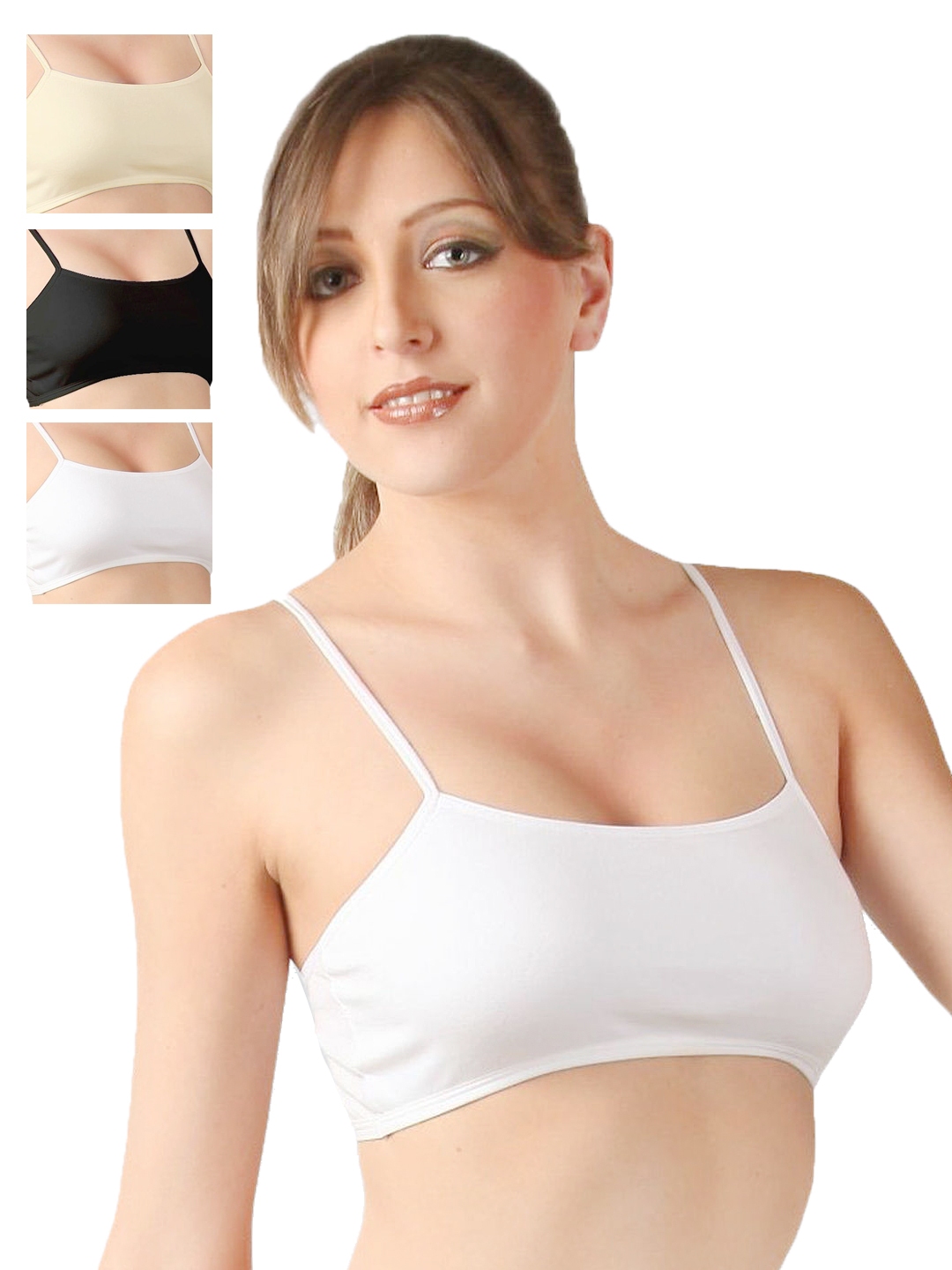 Floret Women Cotton Blend Non Padded Full Coverage Sports Bra (White) (Pack  of 2)