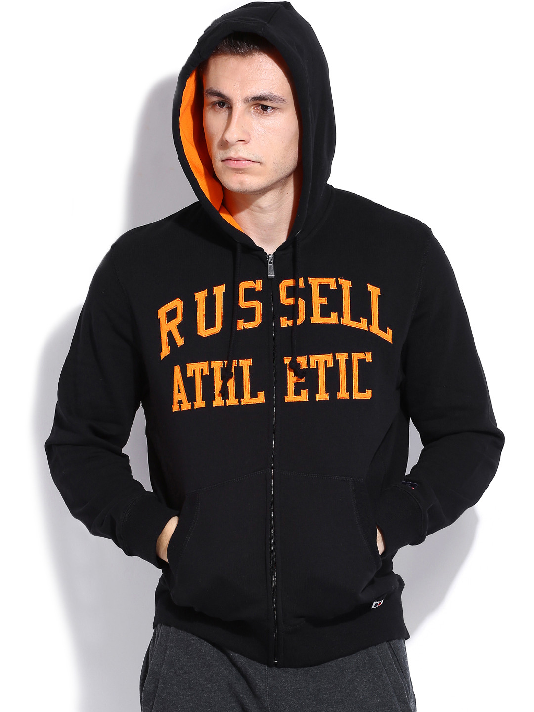 Buy Russell Athletic Men Black Hooded Sweatshirt Sweatshirts for