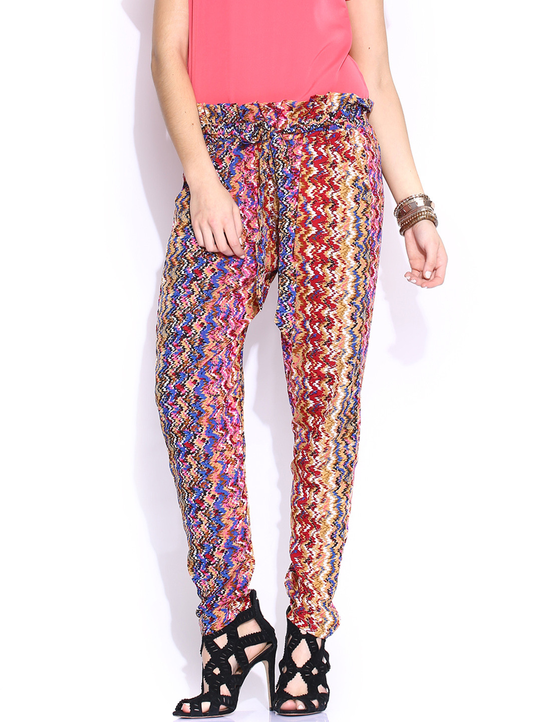 Miss Chase Multicoloured Printed Trousers