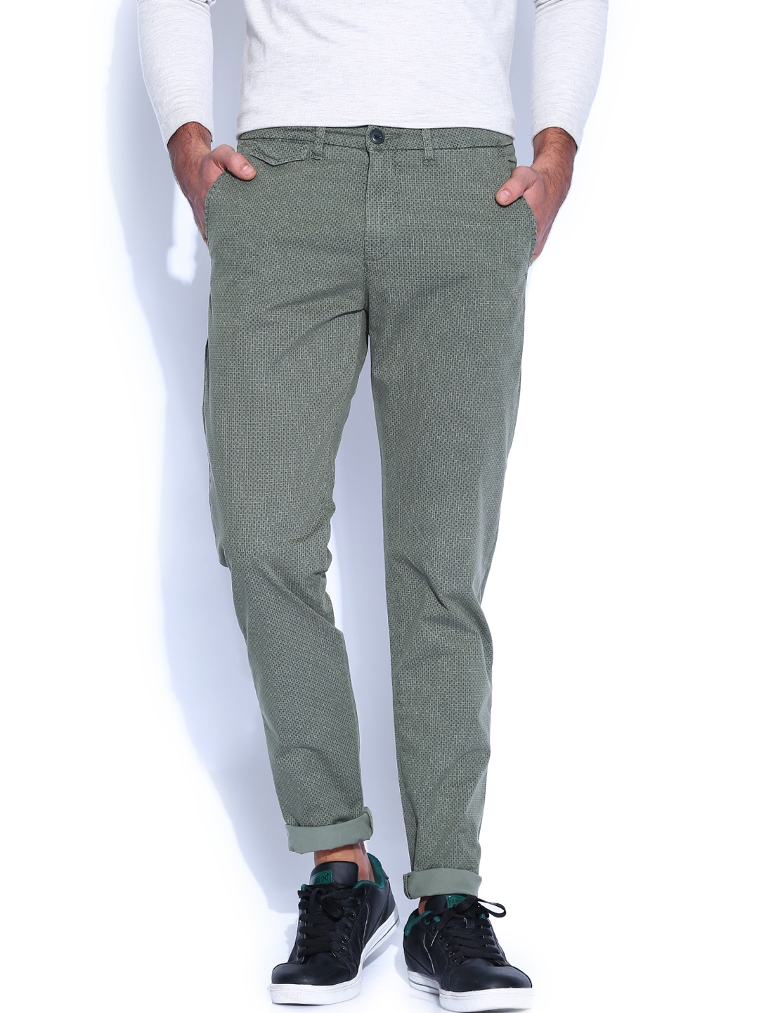 Buy United Colors Of Benetton Beige Linen Slim Smart Casual Trousers   Trousers for Men 969160  Myntra
