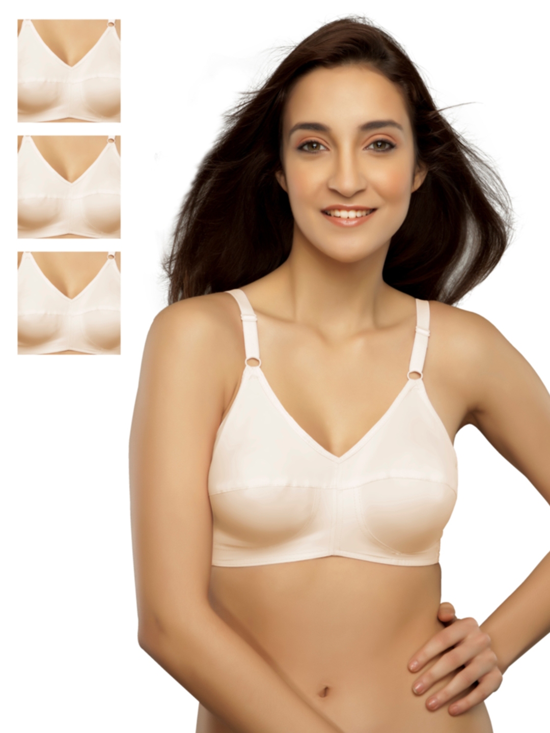 Buy Souminie Pack Of 4 Nude Coloured Full Coverage Bras SLY SK 4P - Bra for  Women 809239