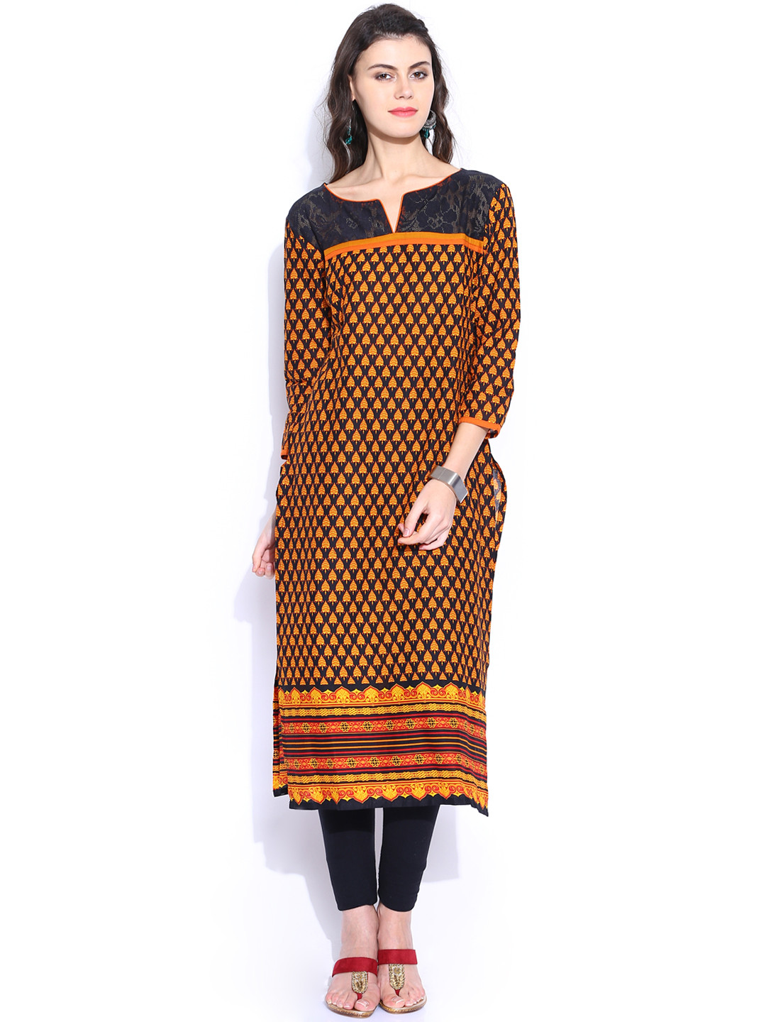 Vishudh Black Printed Kurta