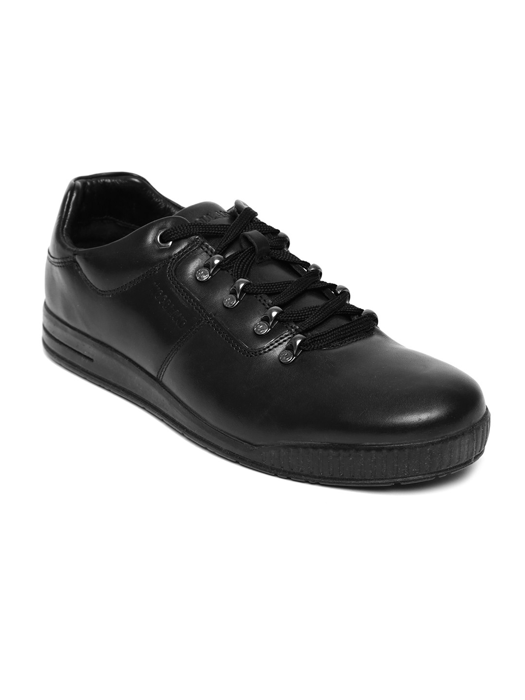 Woodland Men Black Leather Casual Shoes