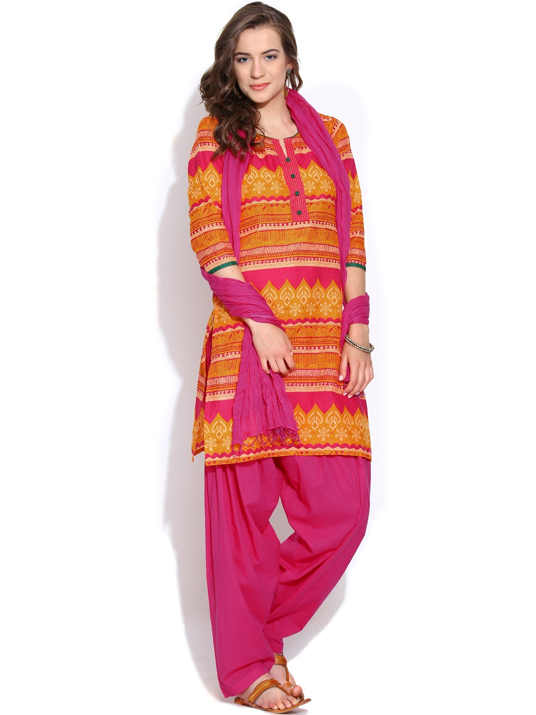 pink salwar matching kurti