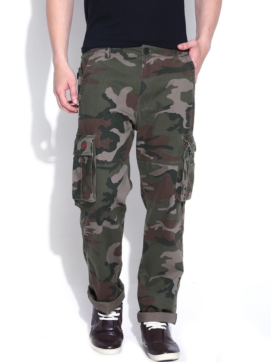 Buy WROGN Men Charcoal Grey Camouflage Print Joggers  Trousers for Men  6832521  Myntra