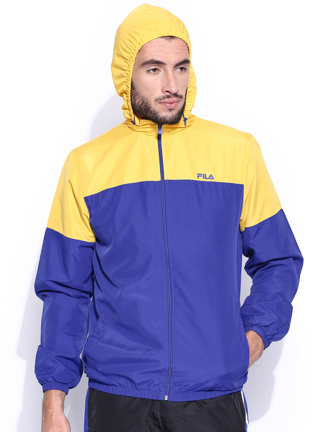 Fila blue and yellow hot sale jacket