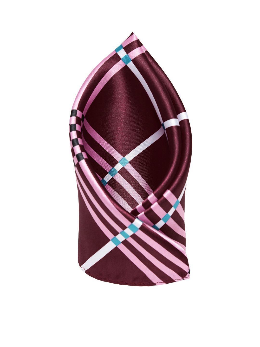 Alvaro Castagnino Men Wine-Coloured Checked Pocket Square