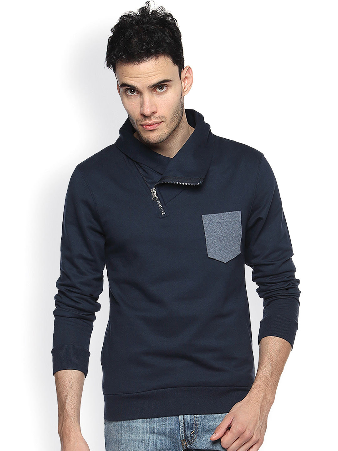 Campus Sutra Navy Sweatshirt