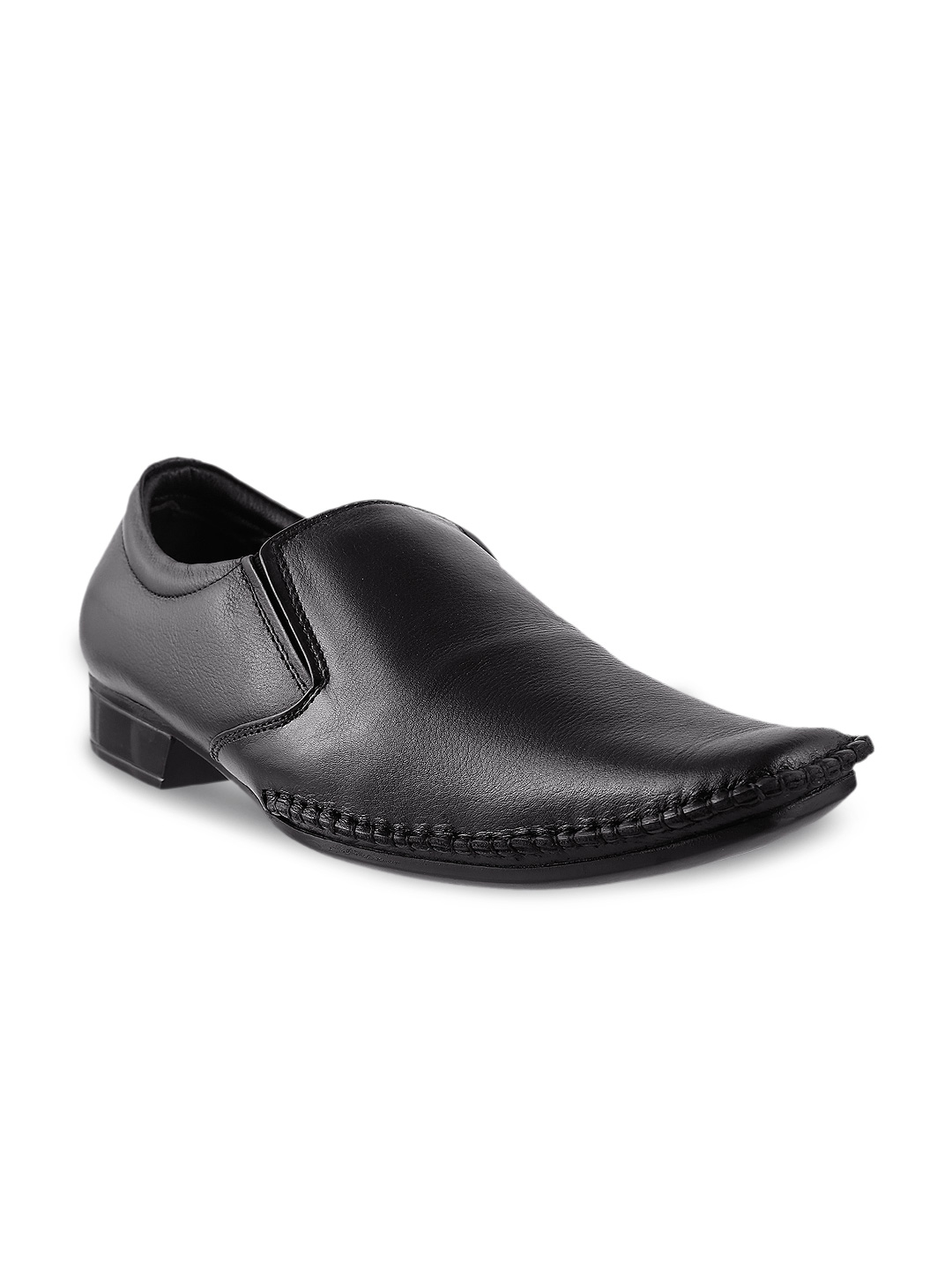Buy Metro Men Black Leather Semiformal Shoes Formal Shoes for