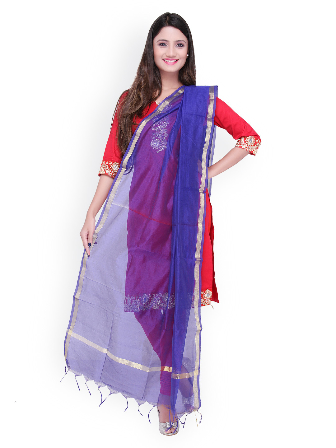 Dupatta Bazaar Blue Silk Dupatta