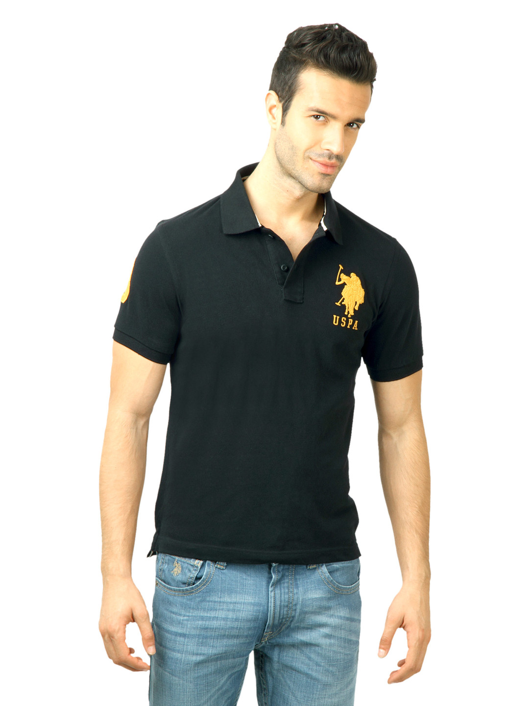 Buy U.S. Polo Assn. Men Solid Black 