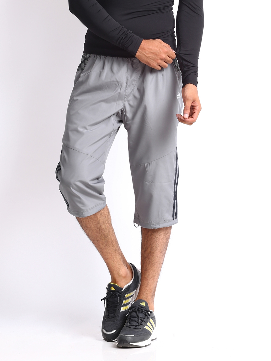 ADIDAS Men Grey 3/4 Length Track Pants