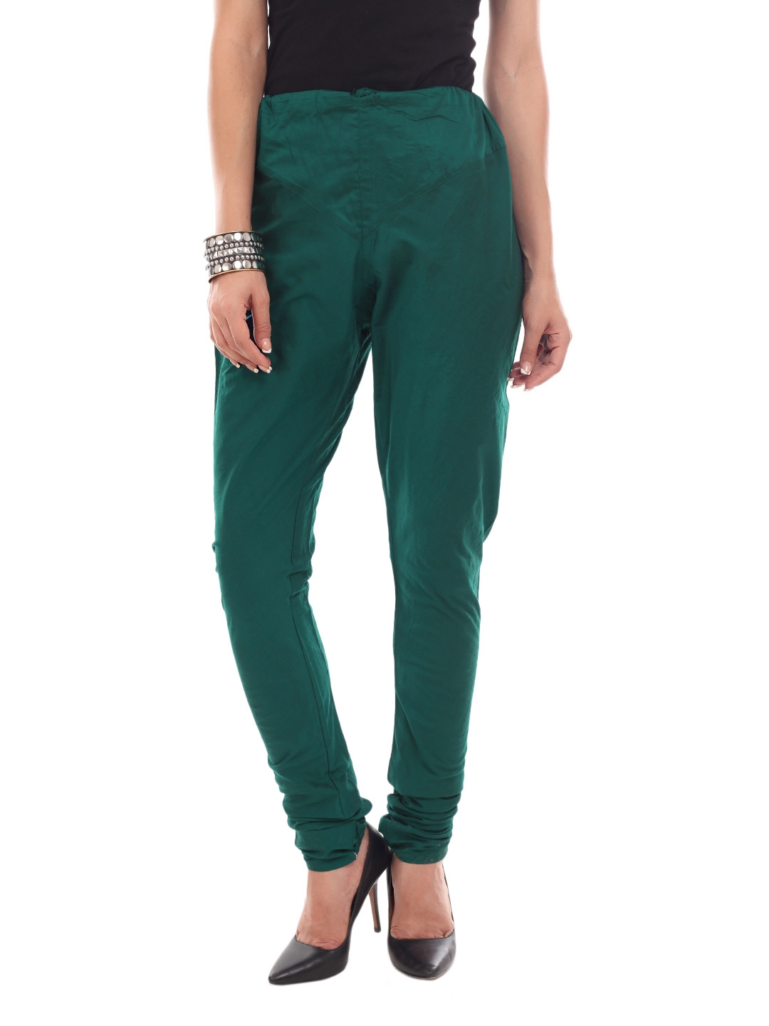 Buy Anahi Women Dark Green Churidar Pants - Churidar for Women