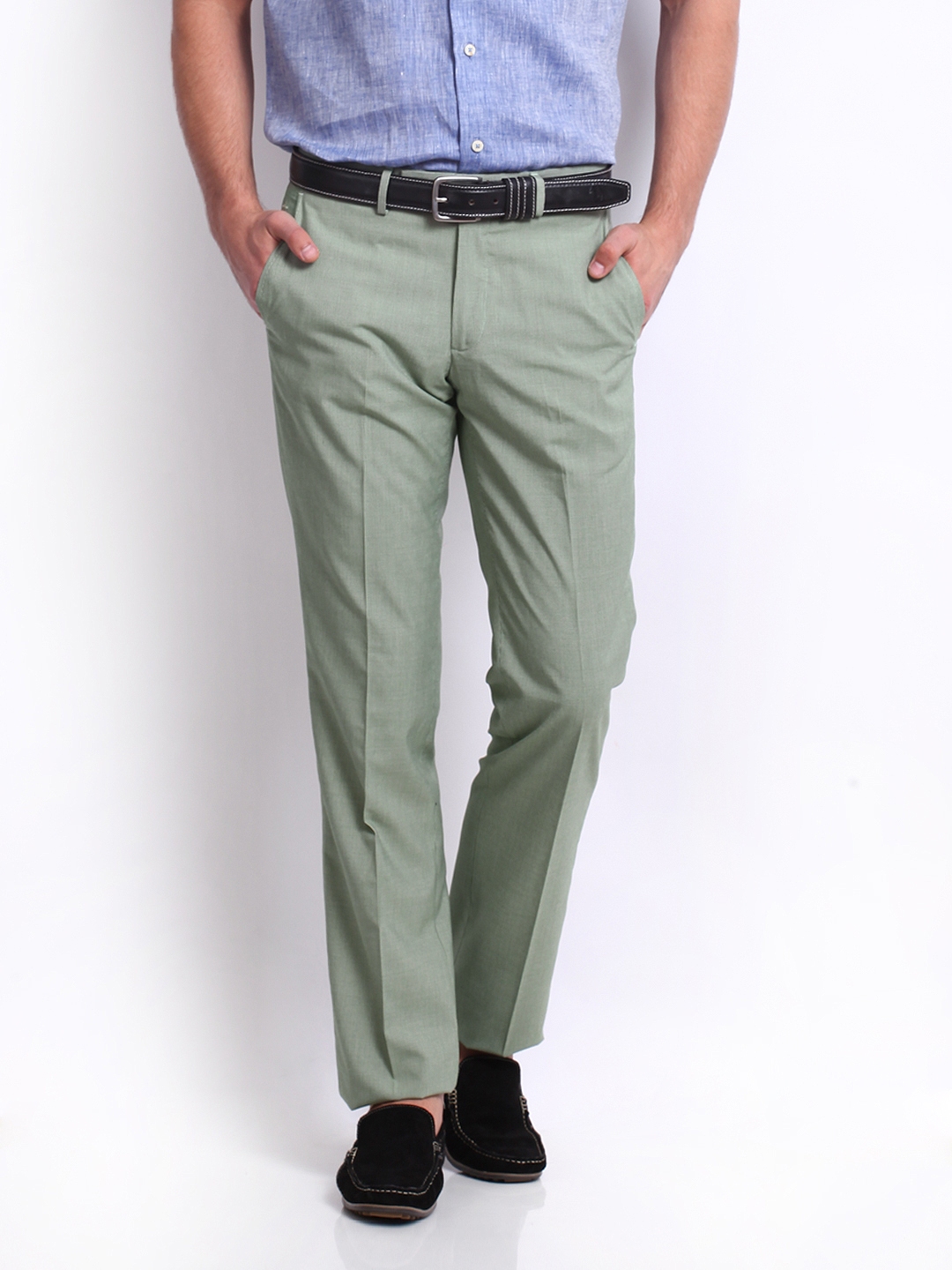 Buy Arrow Sport Men Olive Green Slim Fit Solid Regular Trousers  Trousers  for Men 7248835  Myntra