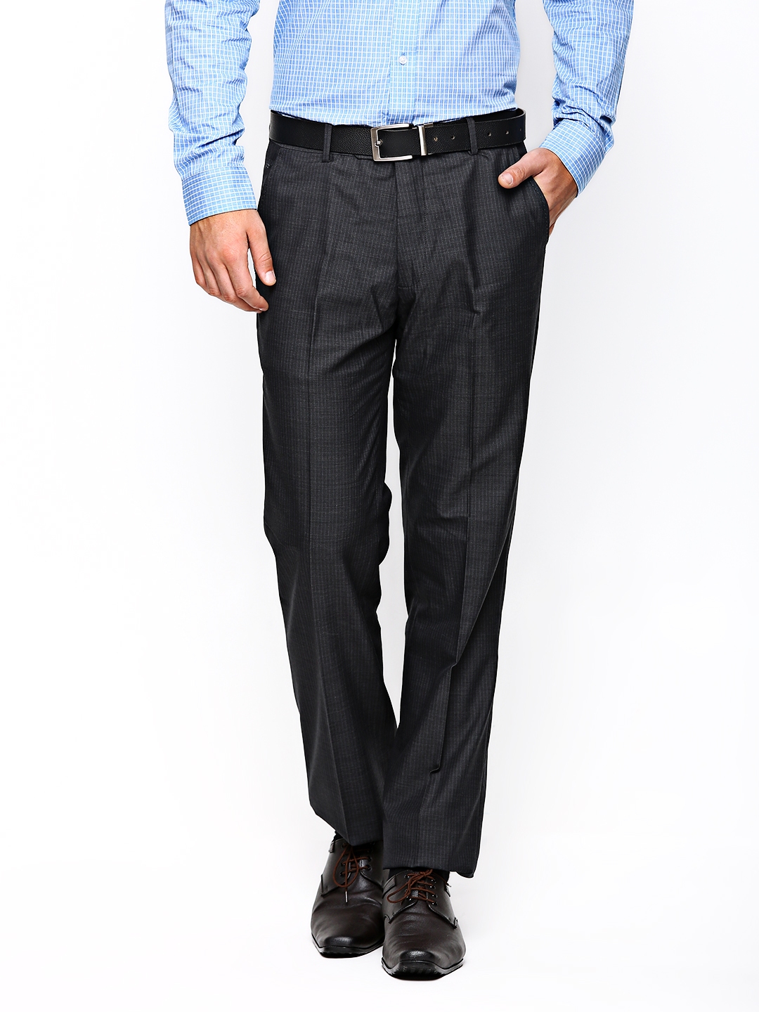 Buy Arrow Men Dark Grey Jackson Super Slim Fit Smart Flex Formal Trousers  at Amazonin