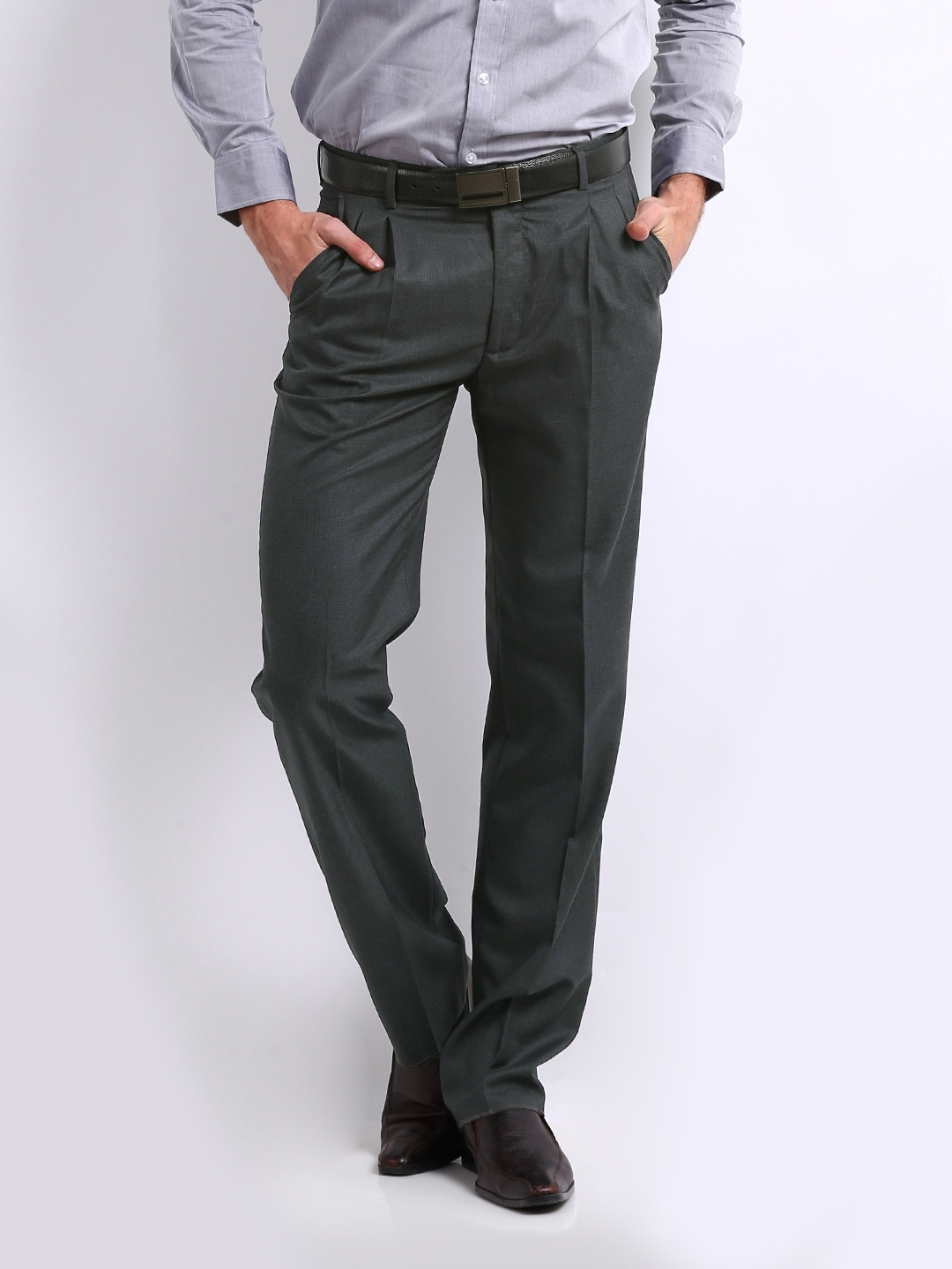 Buy Arrow Sport Grey Regular Fit Flat Front Trousers for Mens Online   Tata CLiQ